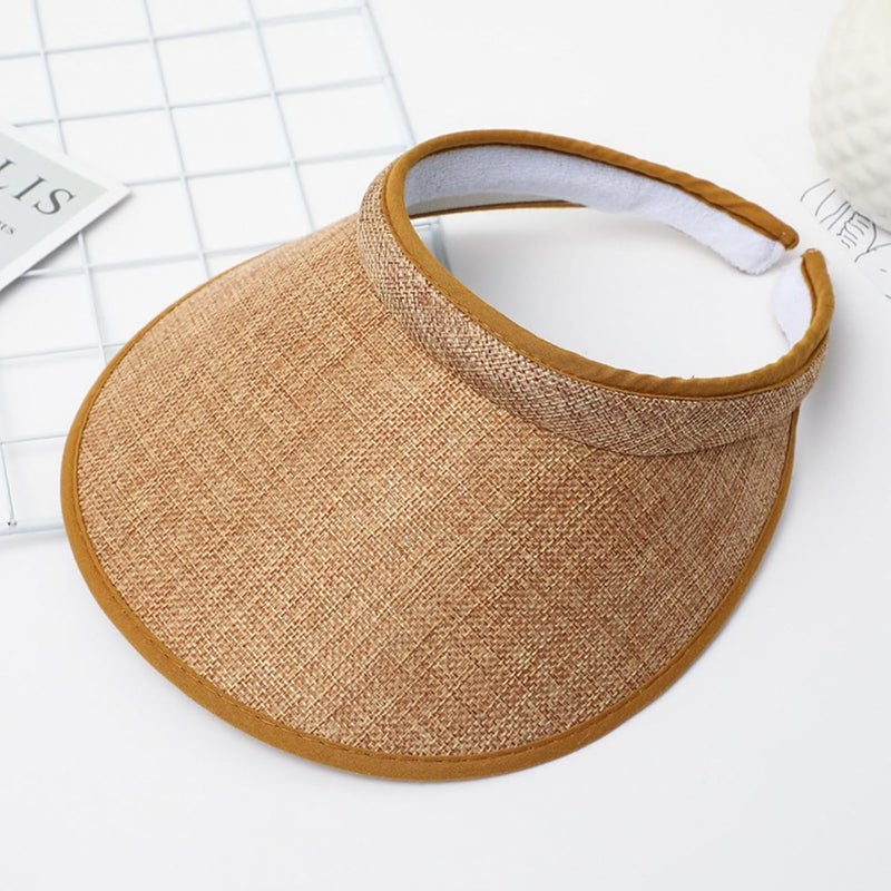 jecvxor Cloth Covered Slip-On Visor for Women, Adjustable Cap Sports Sun Visors for Men - Image 3